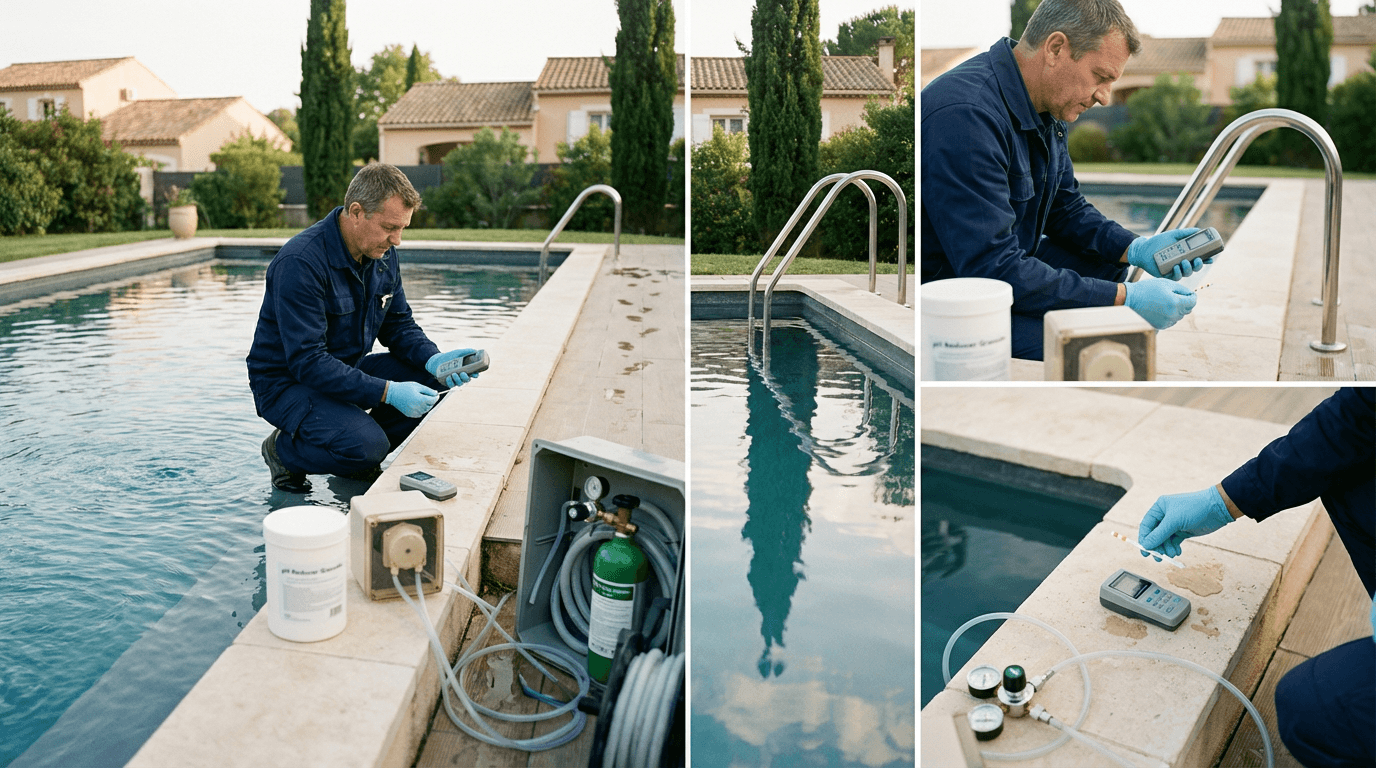 Schéma des valeurs de pH recommandées pour une piscine